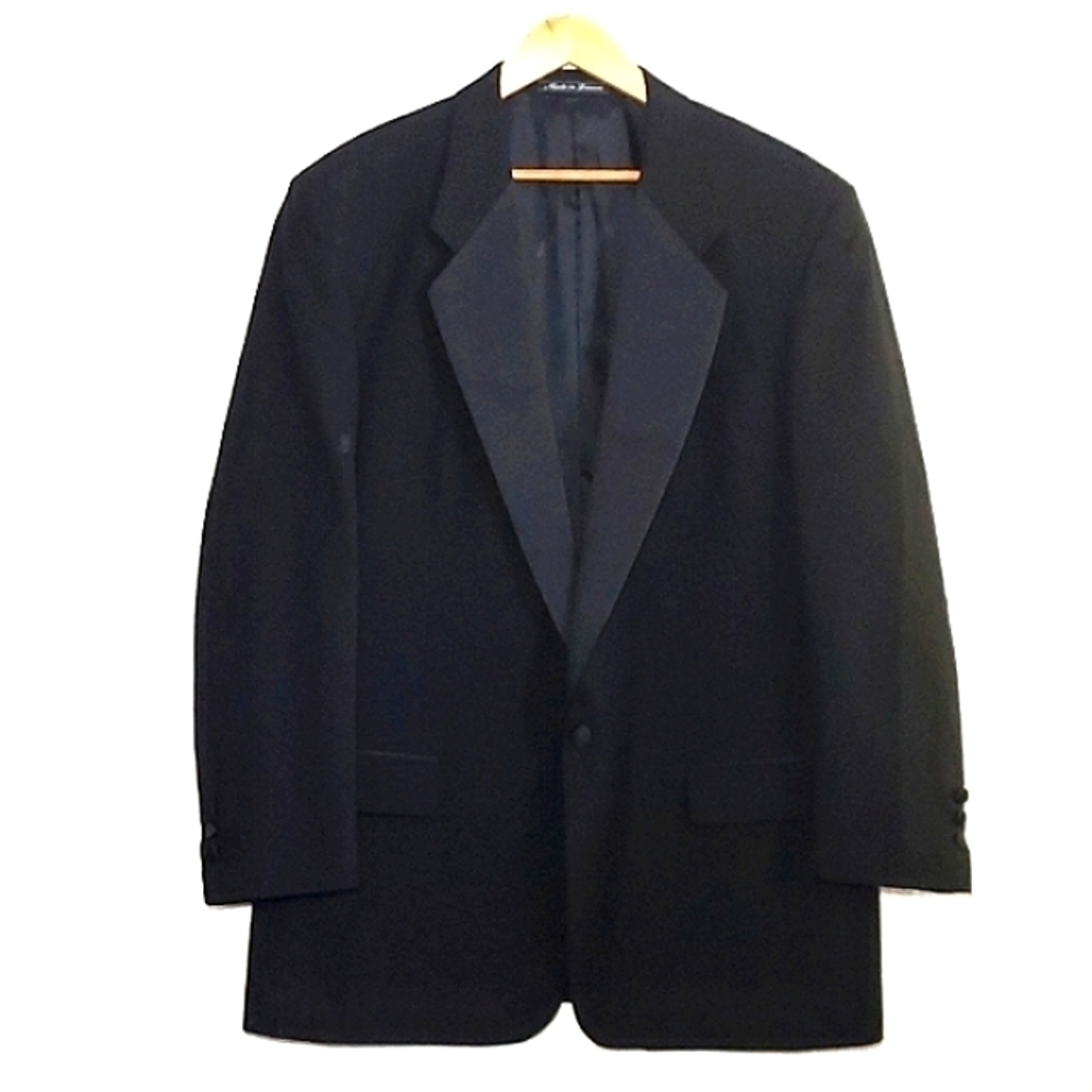 Pierre Balmain Vintage Sport Coat 100% Wool Black Size 44 Long
